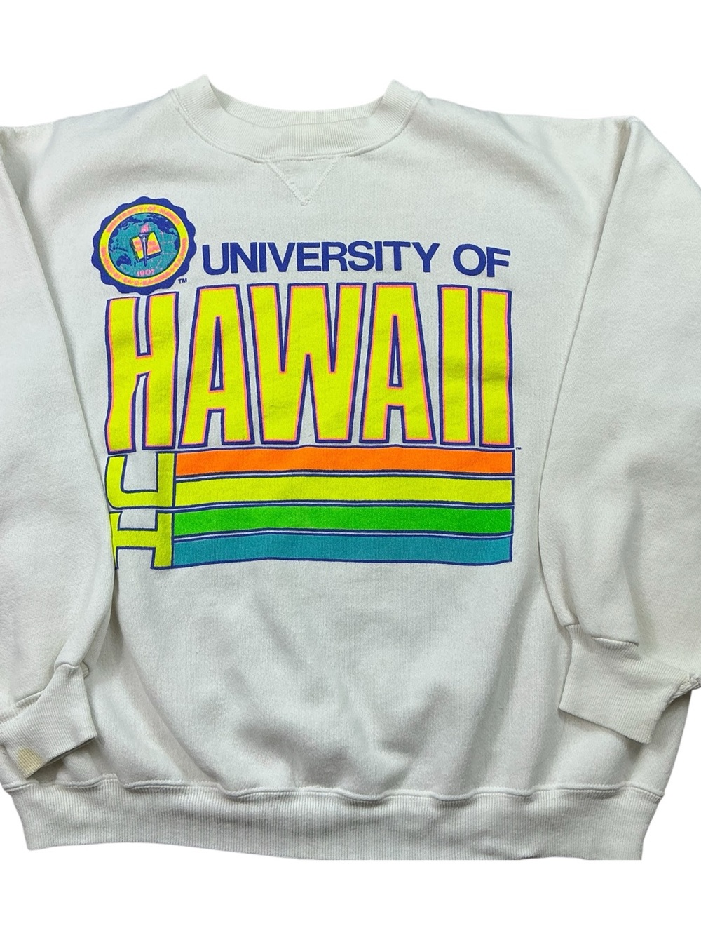 Vintage 90s University of Hawaii crewneck sweatshirt made in the USA XL - Picture 9 of 9